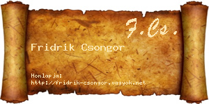 Fridrik Csongor névjegykártya